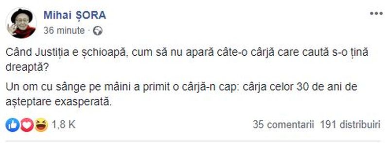 Mihai Șora replică la pățania lui Gelu Voican-Voiculescu: „Când Justiția e șchioapă, cum să nu apară câte-o cârjă care caută s-o țină dreaptă?”