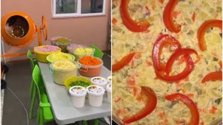 Imagini virale: Cum a făcut un bărbat salata de boeuf la betonieră