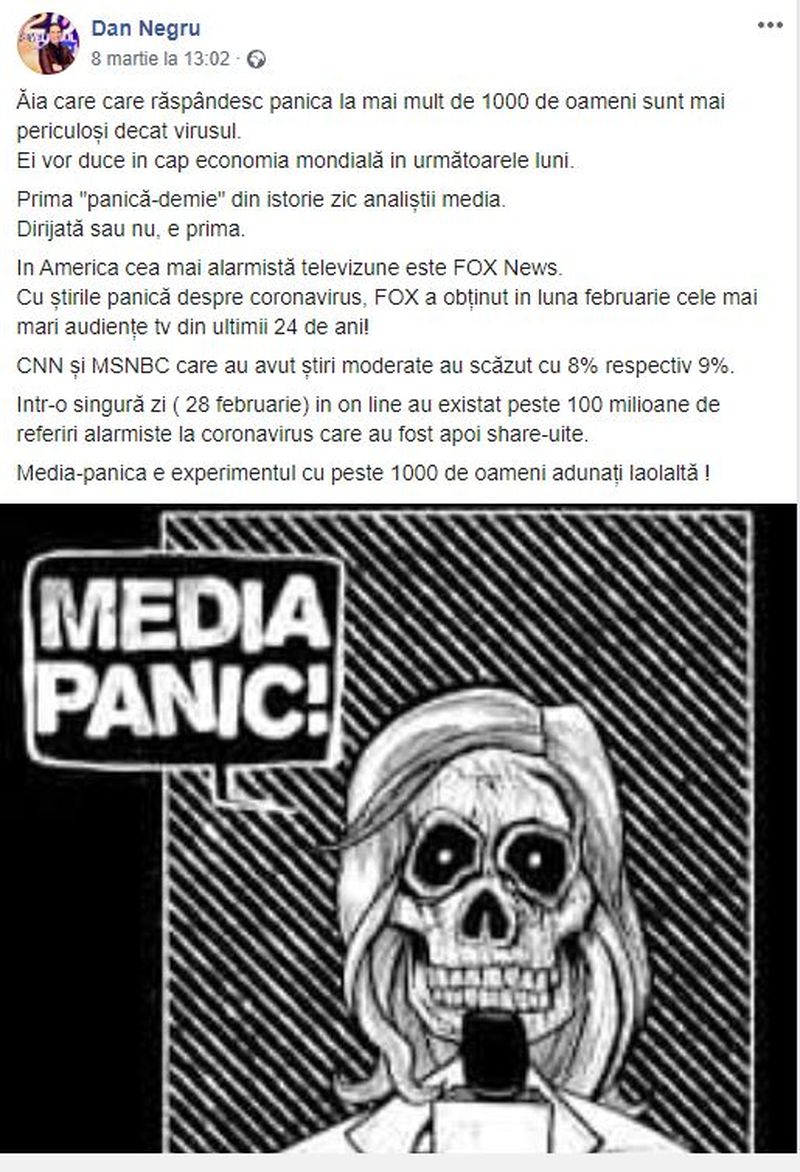 Dan Negru mască specială împotriva CORONAVIRUS