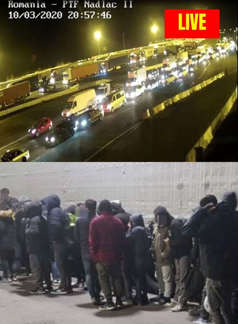 Convoi de maşini cu români care se întorc din străinătate,