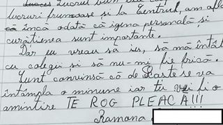 Scrisoarea impresionantă a unei fetițe dintr-un centru de plasament: "Eu vreau să ies, să mă &icirc;nt&acirc;lnesc cu colegii şi să nu-mi mai fie frică. Te rog pleacă!"