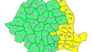 Cod galben de ploi torențiale, v&acirc;nt și grindină &icirc;n 12 județe