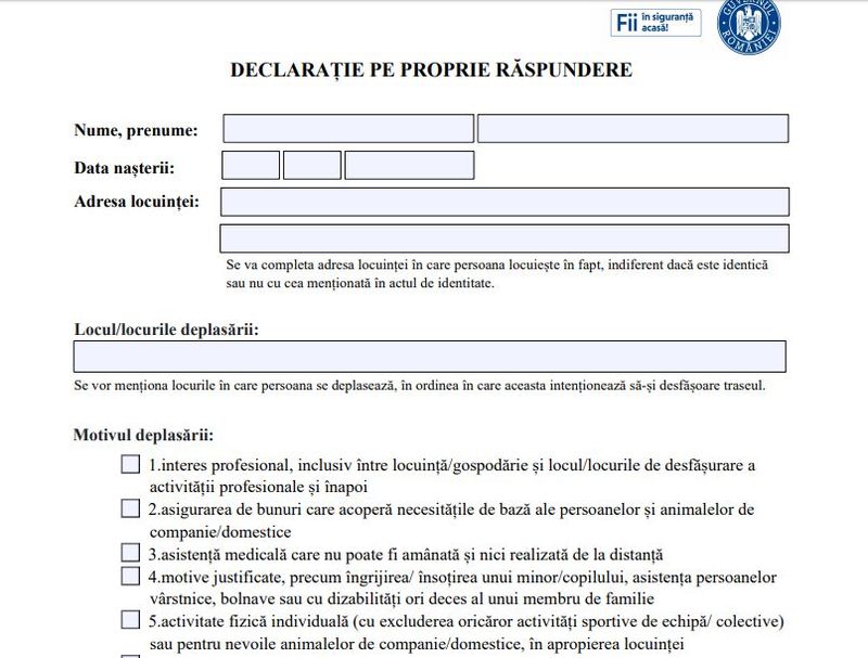 Declarația pe propria răspundere se schimbă