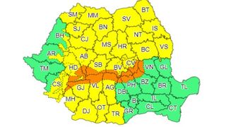 Cod portocaliu de viscol p&acirc;nă joi seară. Rafalele vor ajunge la 140 de kilometri la oră