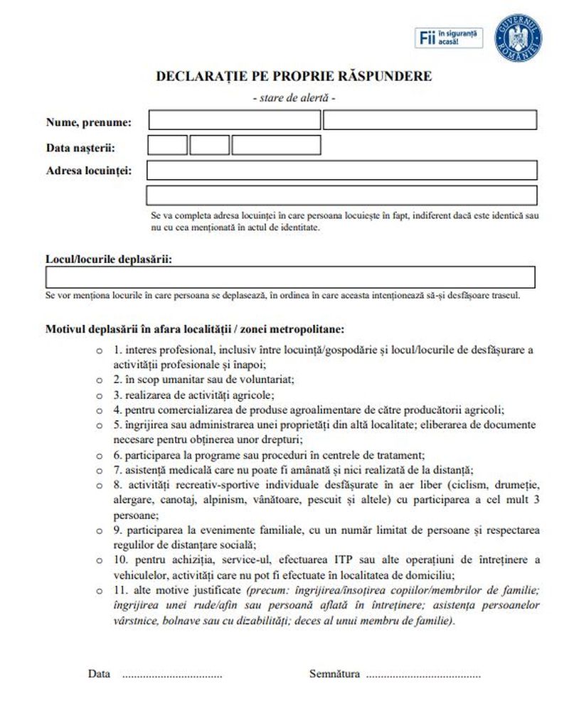 Declarația pe proprie răspundere