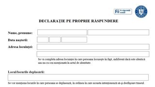 Model declaraţie stare de alertă PDF: Download formular / 15 mai