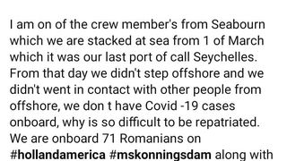 Captivi pe un vas de crozieră din cauza covid