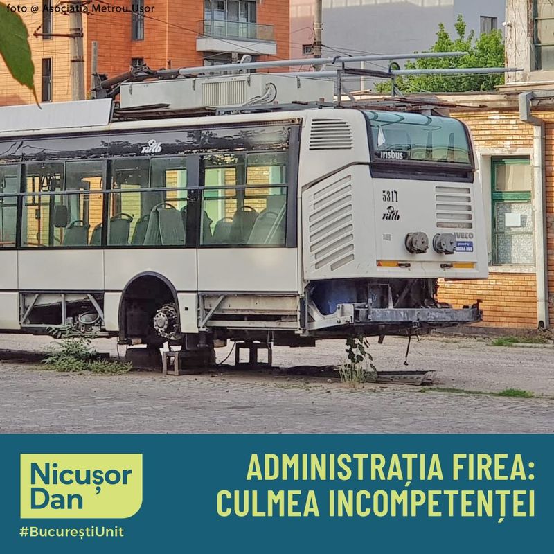 nicușor dan troleibuz a luat foc