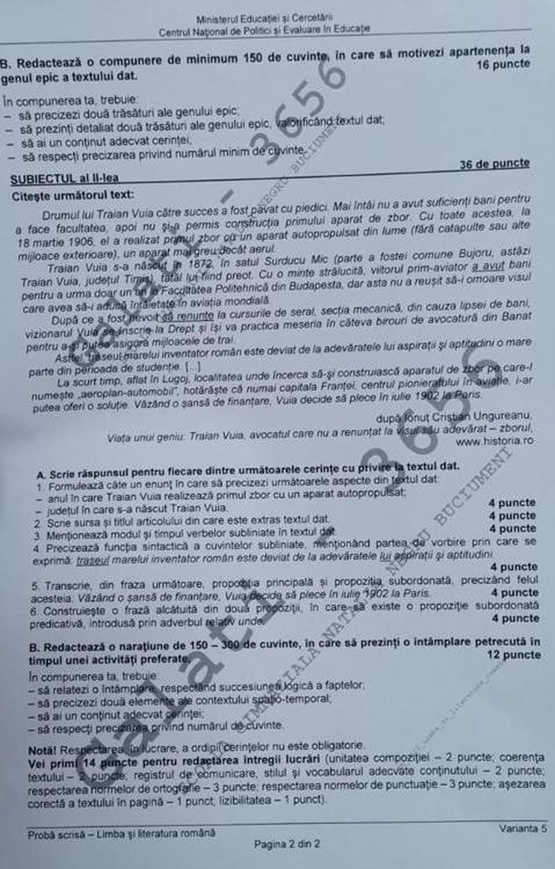 Subiecte Română 2020 Evaluare Naţională. Ce a picat la examen?