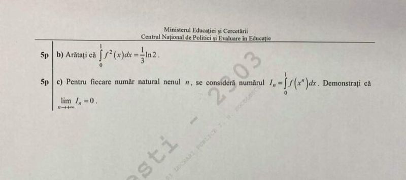 Subiecte  BAC 2020 Matematică