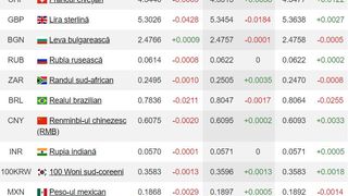 Curs valutar BNR, 29 iunie. Valoarea principalelor monede