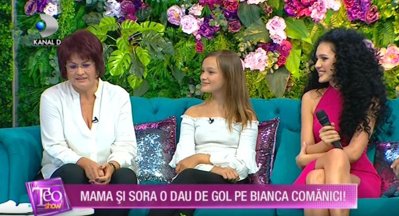 Bianca Comănici, mama şi sora ei, la Teo Show