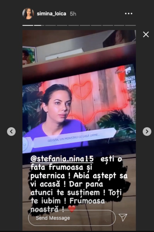 Mesajul Siminei pentru Stefania