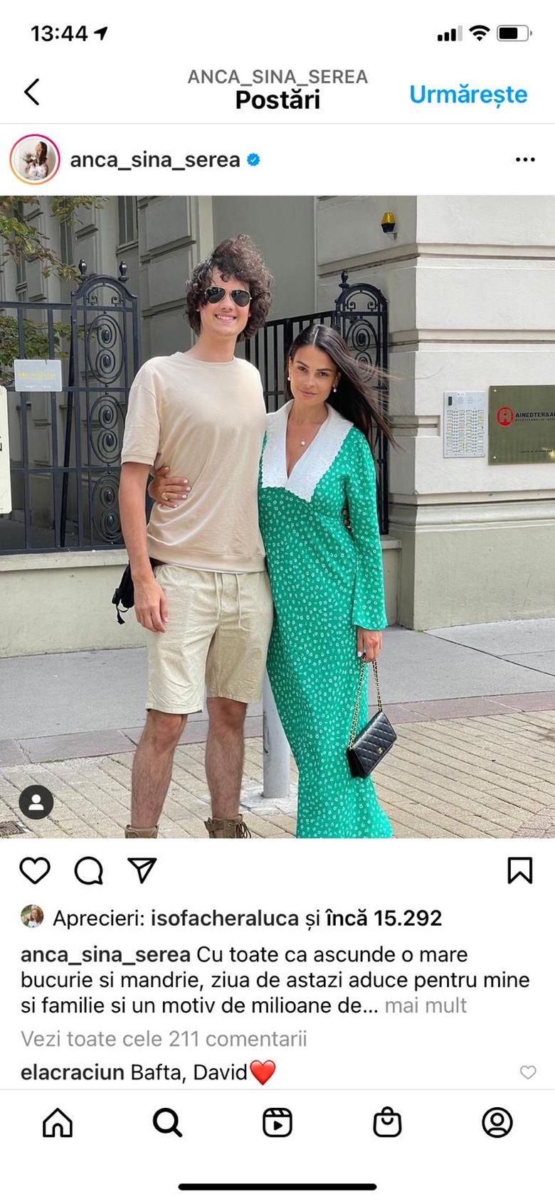Anca Serea și David, primul ei copil