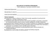 Declarație pe propria răspundere.