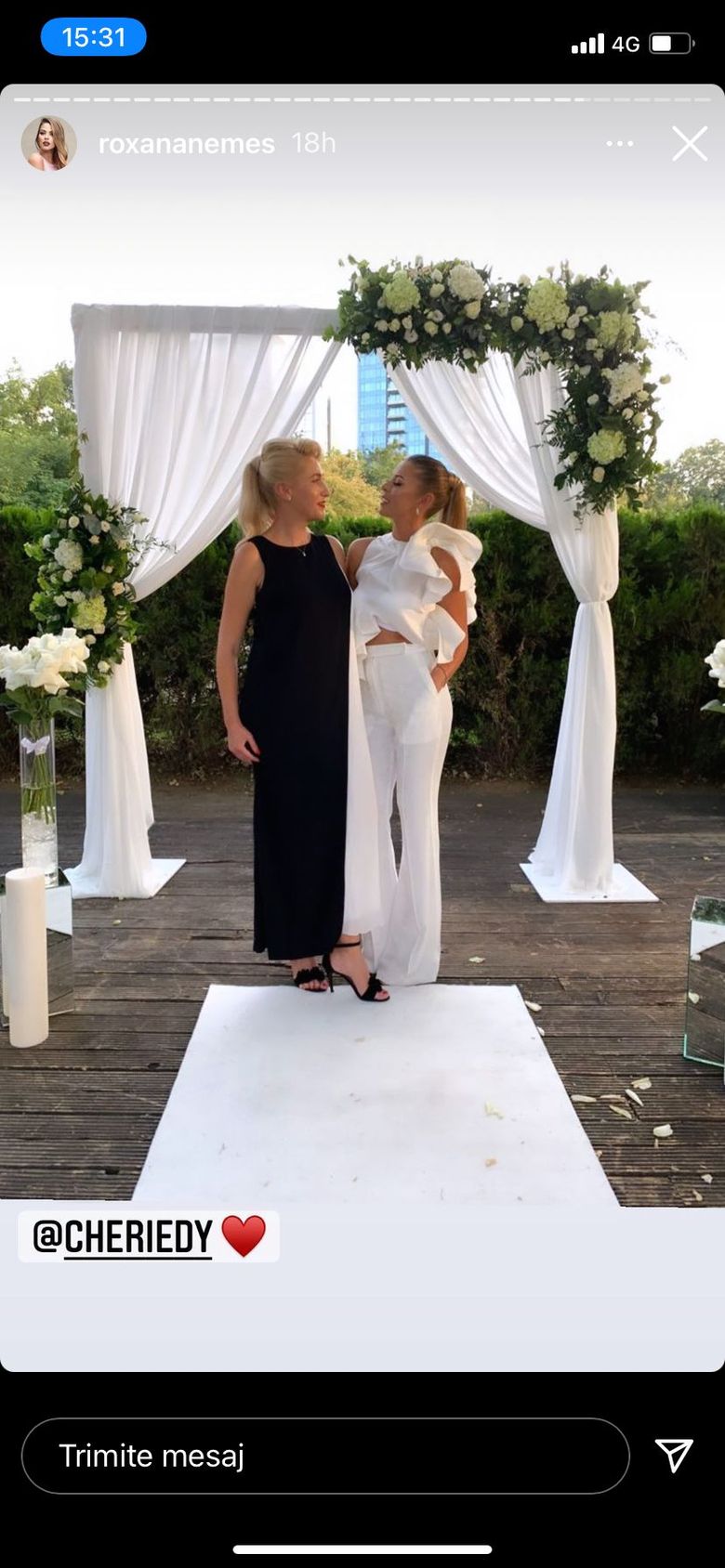 Roxana Nemeș s-a căsătorit! Primele imagini de la nunta ei