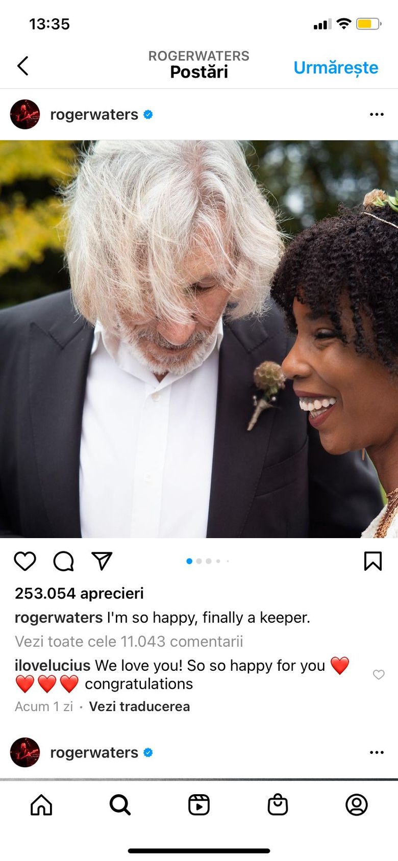 Roger Waters s-a căsătorit pentru a cincea oară