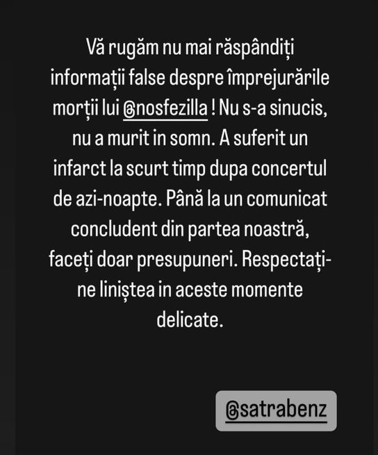 Cunoscutul trapper Nosfe s-a stins din viață, după susținerea unui concert