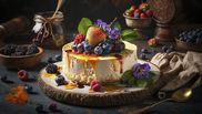 tort cheesecake cu sos de ciocolata