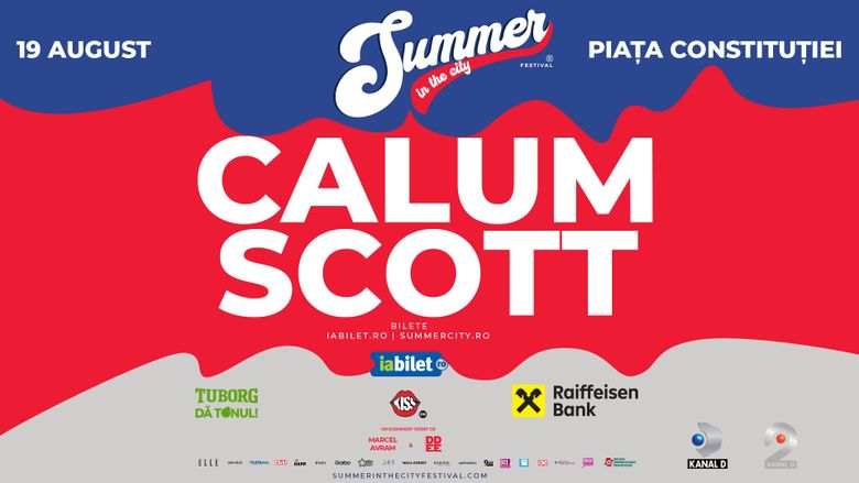 Calum Scott urcă pe scena festivalului Summer in the City din Piața Constituției. Artistul revine in România pentru a bucura fanii, timp de două zile cu muzica live, dans si energie pozitivă!