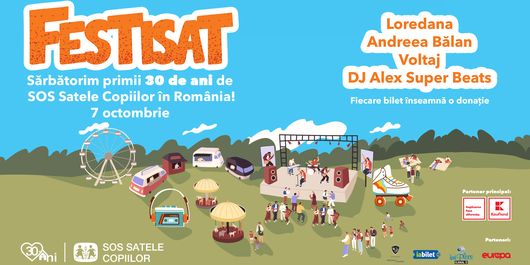 SOS Satele Copiilor organizează festivalul caritabil FestiSAT, pentru a sărbători primii 30 de ani de viitor oferit copiilor