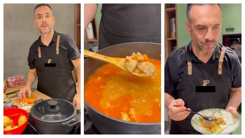 „N-am pretenția că sunt bucătar, dar mă descurc, măcar fac mâncăruri gustoase!” Rețeta de gulaș de porc a lui Mădălin Ionescu