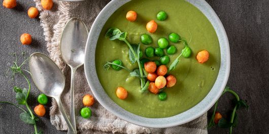 Supă cremă de mazăre. O idee grozavă pentru masa de prânz!