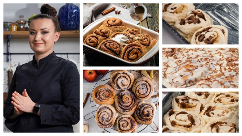Rulouri cu scorțișoară și ciocolată! Un desert delicios, pregătit după rețeta Roxanei Blenche! „Punem deasupra cremă de brânză, răzuim puțină ciocolată și desertul este gata.”