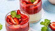 panna cotta cu capsune