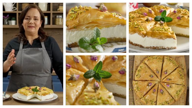 Rețeta de tort baclava cu frișcă, pregătită de Jamila: „Tortul baclava combină gustul baclavalei cu frișca naturală proaspăt bătută, iar rezultatul este minunat.” Rețeta de tort baclava cu frișcă, pregătită de Jamila: „Tortul baclava combină gustul baclavalei cu frișca naturală proaspăt bătută, iar rezultatul este minunat.”