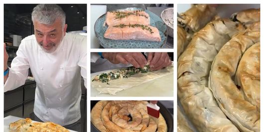 Plăcintă de somon, umplută cu spanac și brânză, rețeta lui chef Joseph Hadad! Află care este temperatura potrivită: 