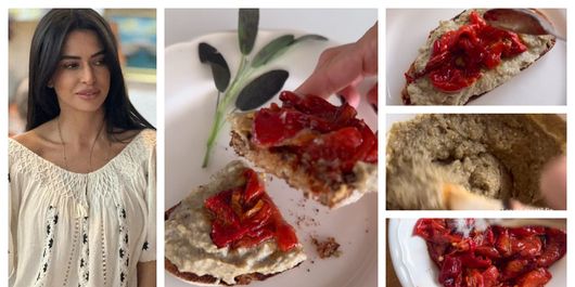 Diana Bart ne ajută să pregătim o rețetă mai sănătoasă de salată de vinete, servită cu salată de ardei copți! Află secretul acestui preparat!