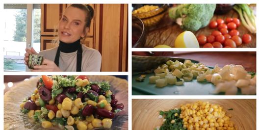 Salată cu fasole roșie, porumb și măsline, rețetă de post pregătită de Anna Lesko! Ce alte ingrediente a adăugat artista? „Nu pot să vă explic cum miroase, genial!