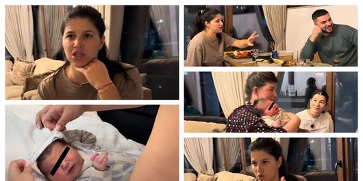 Geta Sterp, la masă în familie, după externare. Tânăra a povestit experiența prin care a trecut la naștere. “În ziua aceea aș mai fi născut o dată.”