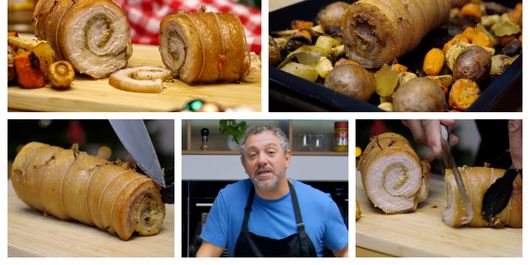 Ruladă de porc cu legume, rețetă pregătită de chef Sorin Bontea, pentru masa de Crăciun! 
