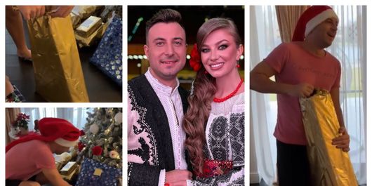 Ce cadou a primit Valentin Sanfira de Crăciun? Soția lui, Codruța Filip, i-a filmat reacția. “Orele cine mi le plătește? Tot Moșul?”