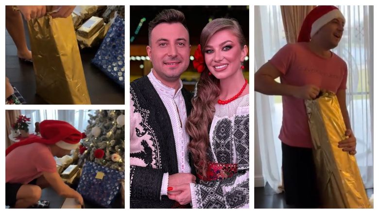 Ce cadou a primit Valentin Sanfira de Crăciun? Soția lui, Codruța Filip, i-a filmat reacția. “Orele cine mi le plătește? Tot Moșul?”