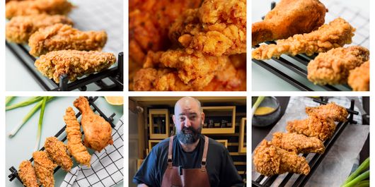 Chef Adi Hădean dezvăluie cum să realizăm crusta perfectă pentru carnea de pui, chiar la noi acasă. „Dai carnea prin amestecul acesta, apoi prin ou bătut și din nou prin amestec.”
