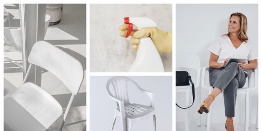 Scaunele din plastic alb, ca noi! Trucul simplu care le redă strălucirea instant