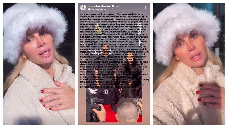 Andreea Bănică a răbufnit pe rețelele de socializare! Ce mesaj a transmis artista, pentru toate persoanele care au comentat negativ despre aparițiile sale? 