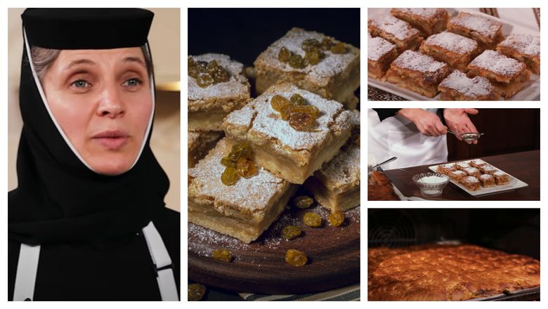 Plăcintă de mere, rețeta de post pregătită de Maica Siluana! "Ca să mai preluăm din zeama de pe mere, este indicat să folosim puțin griș!"