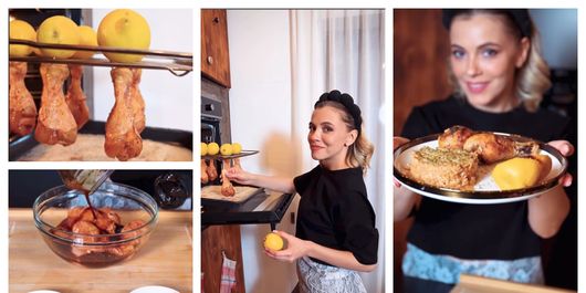 Ciocănele de pui marinate cu lămâi coapte, rețeta pregătită de Andreea Ibacka. „O aromă deosebită!”
