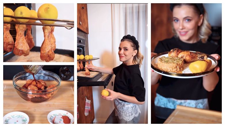 Ciocănele de pui marinate cu lămâi coapte, rețeta pregătită de Andreea Ibacka. „O aromă deosebită!”