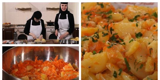 Cartofi București, rețeta pregătită de Maica Siluana de la Mănăstirea Mihai Vodă. “E o rețetă foarte simplă, foarte gustoasă.”