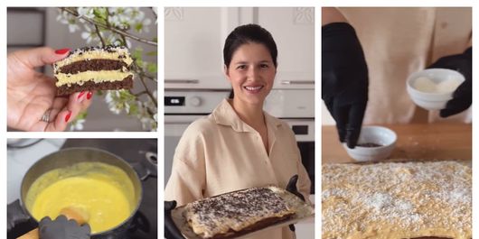 Prăjitură cu cremă de vanilie și blat de cacao, pregătită de Geta Sterp! Alege să o pregătești și tu pentru sărbătorile pascale: 