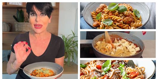 Paste cu roșii, mozzarella și parmezan verde, pregătite chiar de Chef Patrizia Paglieri! Nu uita de topping-ul special: 