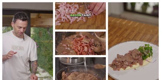 Ficăței cu bacon la tigaie, rețeta pregătită de chef Ștefan Popescu. „În felul acesta dispare amăreala.”