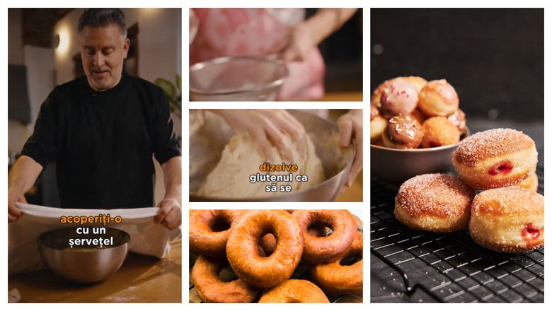 Chef Alexandru Sautner dezvăluie secretul pentru gogoșile pufoase. Ce trebuie să facem pentru ca acestea să nu atragă ulei. „Dacă este prea cald, se ard în exterior și rămân crude la interior.”