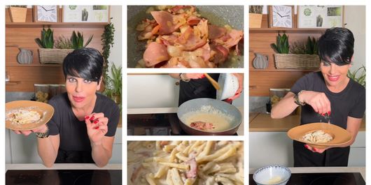 Paste cu speck și gorgonzola, rețeta pregătită de Patrizia Paglieri. „Punem gorgonzola, adăugăm și cașcaval.”