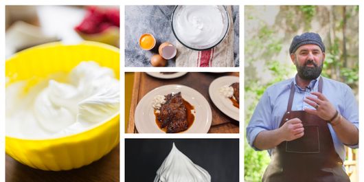 Cum pregătește chef Adi Hădean frișca pentru ananasul copt. “Adaug puțin zahăr și niște semințe de vanilie sau extract de vanilie.”